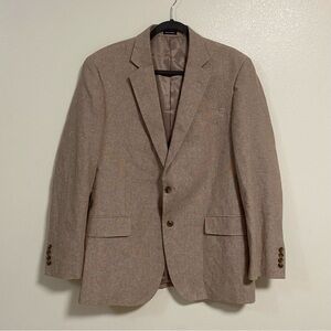 Stanford Blazer Men’s Size 42 Reg Light Tan Classic Textures Linen Cotton Blend